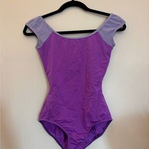 Mariia Purple Cap Sleeve Leotard